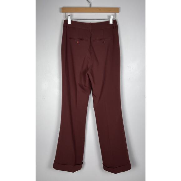 Paige Aracelli High Rise Trouser Pant Mahogany Brown Size 0 Suit Trousers NWOT - Picture 7 of 16